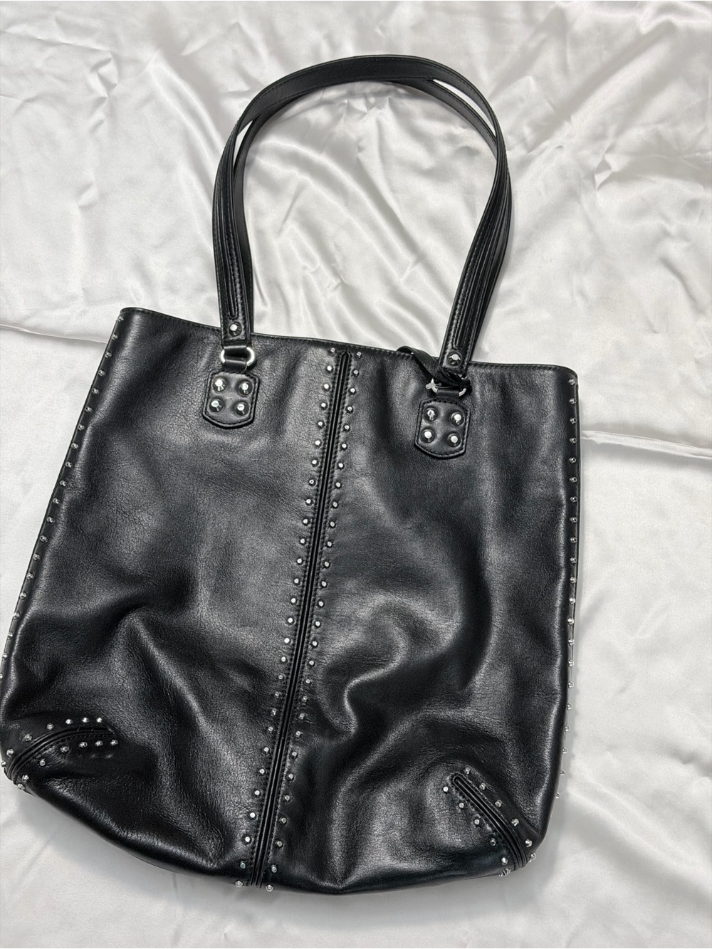 Michael Kors Astor Re- Edition 2004- Black Studded Leather Tote - Picture 2 of 15